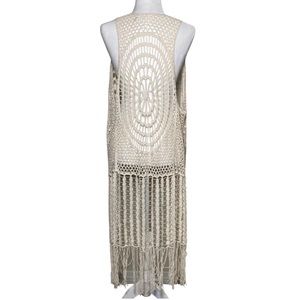 Love Tree Happens Macrame Laced Cover Up White Sz Medium